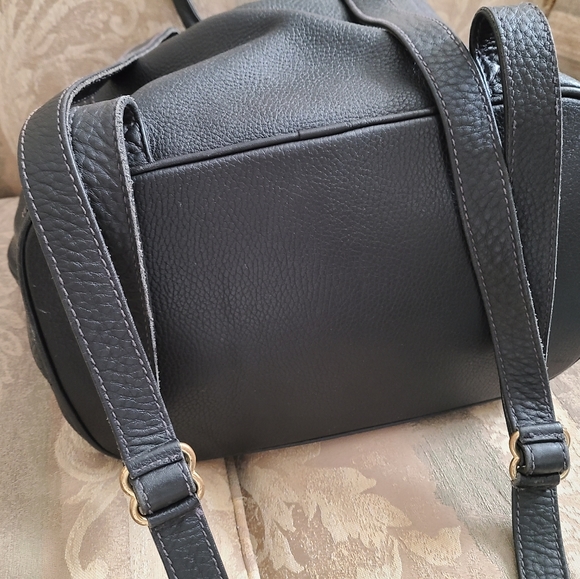 COACH Vintage BACKPACK "RARE" Natural Grain Leather Black  Med/Large - Picture 3 of 9